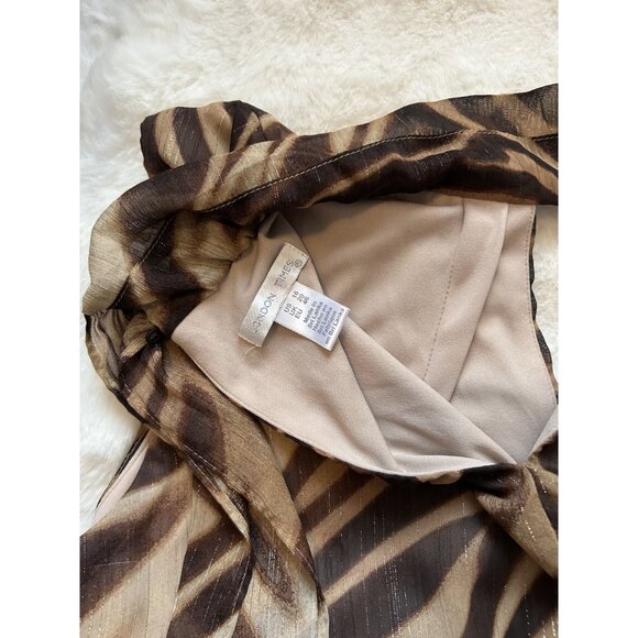 London Times Zebra Print Shimmer Dress Size 16 – Bold Statement Midi Night-Out C - Picture 7 of 10